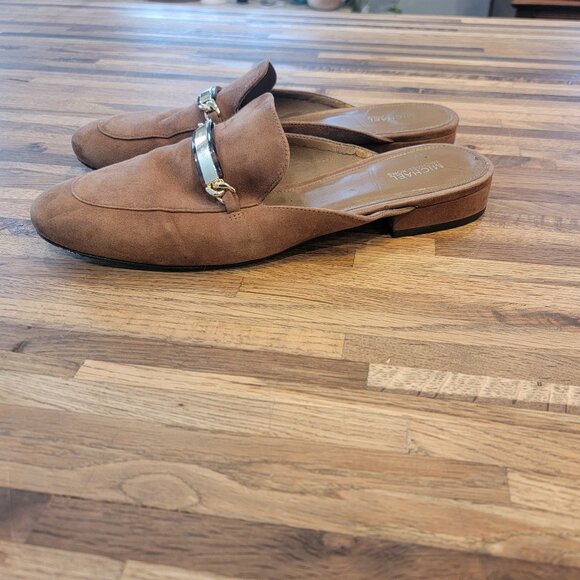 MICHAEL Michael Kors Nadia Brown Suede Slide/Slip On Shoes - Picture 5 of 13
